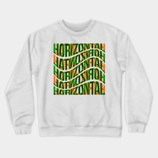 Horizontal Waves Typography (Green Orange) Crewneck Sweatshirt